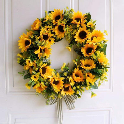 Vibrant 16-Inch Sunflower Door Wreath for Every Season