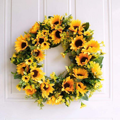 Vibrant 16-Inch Sunflower Door Wreath for Every Season