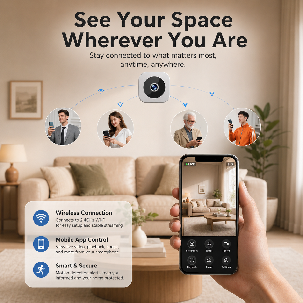 Wireless 1080P Security Camera Featuring Night Vision