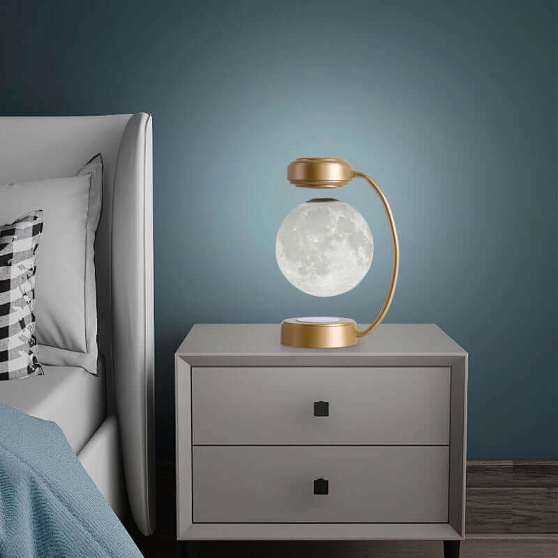 Wireless Magnetic Levitating 3D LED Moon Lamp – Rotating Floating Light for Home, Office, School