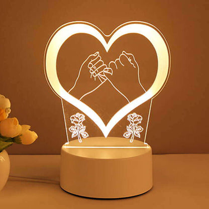 Acrylic 3D USB LED Night Light – Neon Sign Lamp for Home Decor