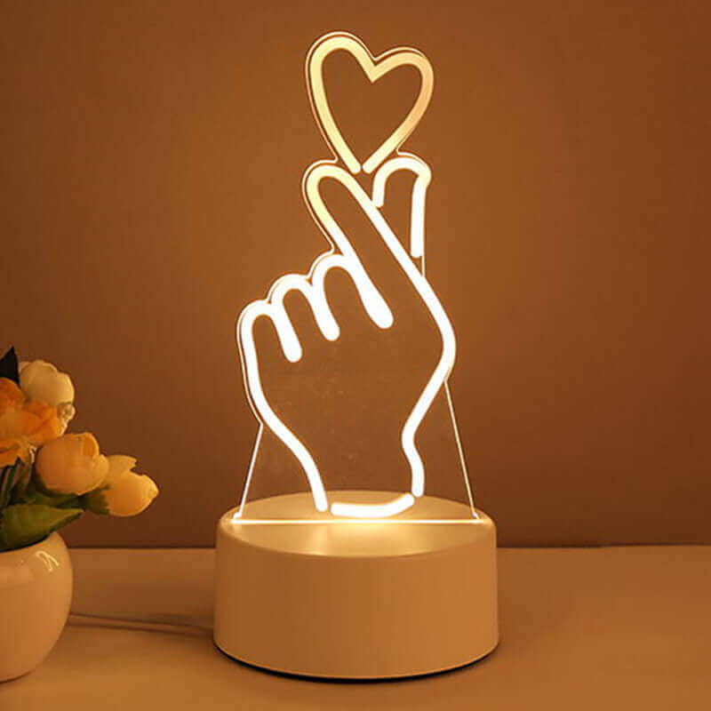 Acrylic 3D USB LED Night Light – Neon Sign Lamp for Home Decor