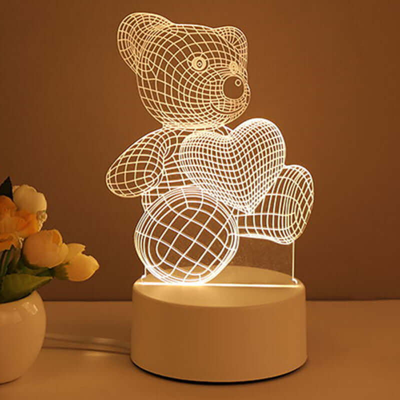 Acrylic 3D USB LED Night Light – Neon Sign Lamp for Home Decor