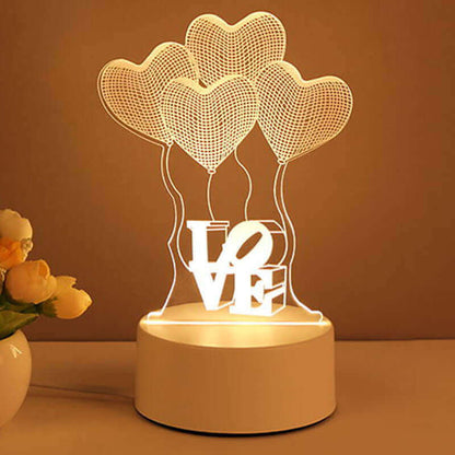 Acrylic 3D USB LED Night Light – Neon Sign Lamp for Home Decor