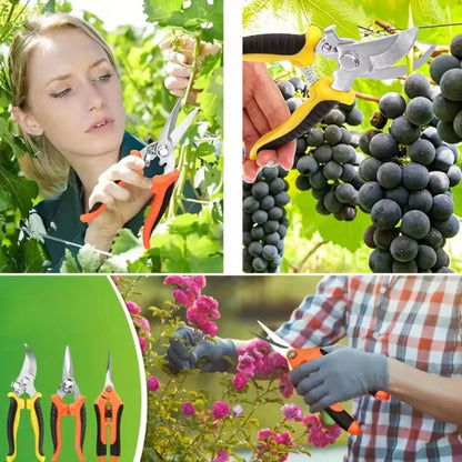 3-Piece Garden Pruning Shears Set | Stainless Steel Professional Tools | Ergonomic Non-Slip Handle