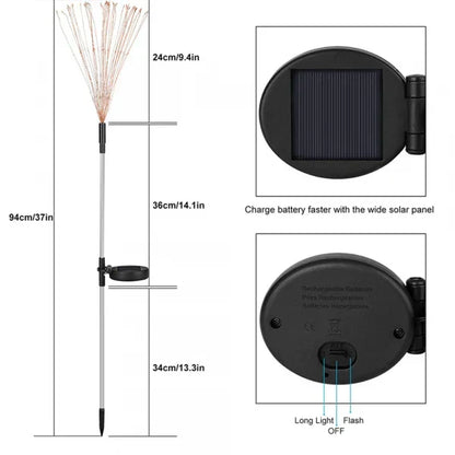 Set of 4 Solar-Powered Garden Sparkle Lights - Weather-Resistant LED Decor for Outdoor Spaces