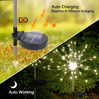 Set of 4 Solar-Powered Garden Sparkle Lights - Weather-Resistant LED Decor for Outdoor Spaces