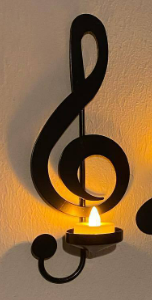 Music Note Shaped Wall Light in Black