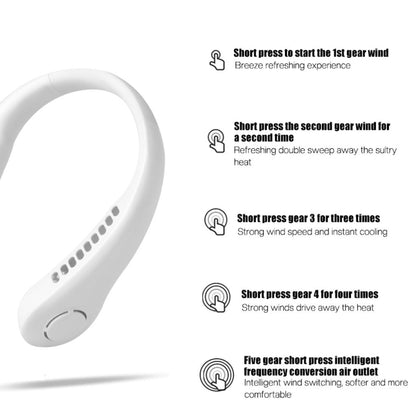 Rechargeable Mini Bladeless Neck Fan - Wireless Portable Personal Cooler
