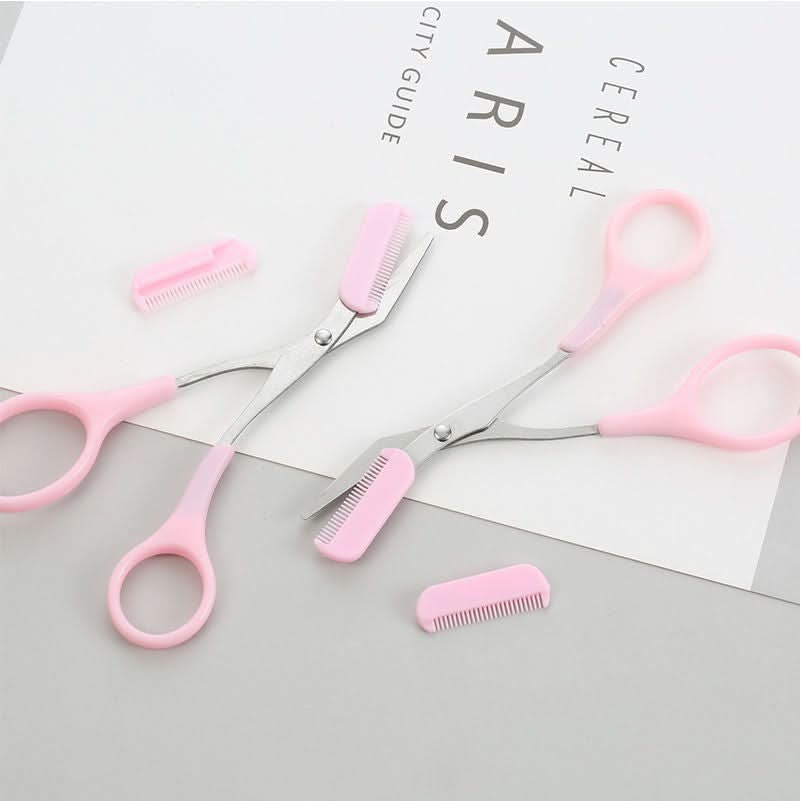 Mini Trimmer with Comb and Scissors for Eyebrow Grooming