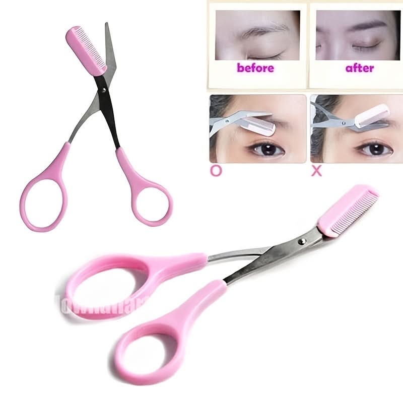 Mini Trimmer with Comb and Scissors for Eyebrow Grooming