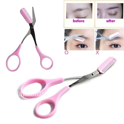 Mini Trimmer with Comb and Scissors for Eyebrow Grooming