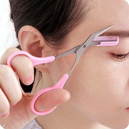 Mini Trimmer with Comb and Scissors for Eyebrow Grooming