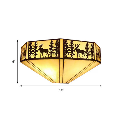Tiffany Stained Glass Shade Wall Sconce for Indoor Living Room Lighting