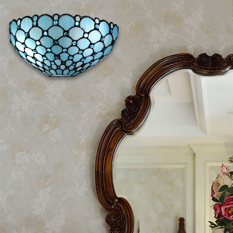 Tiffany Stained Glass Shade Wall Sconce for Indoor Living Room Lighting