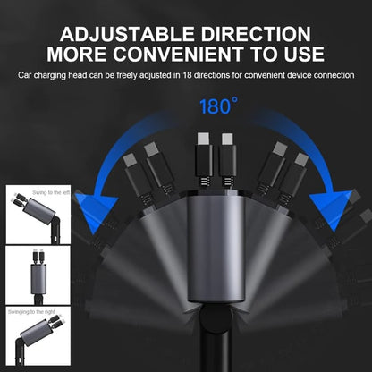 Retractable Car Charger for Vehicles – Universal Fast Charging 80 cm