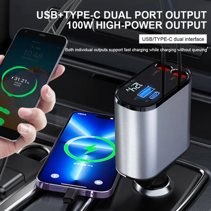 Retractable Car Charger for Vehicles – Universal Fast Charging 80 cm