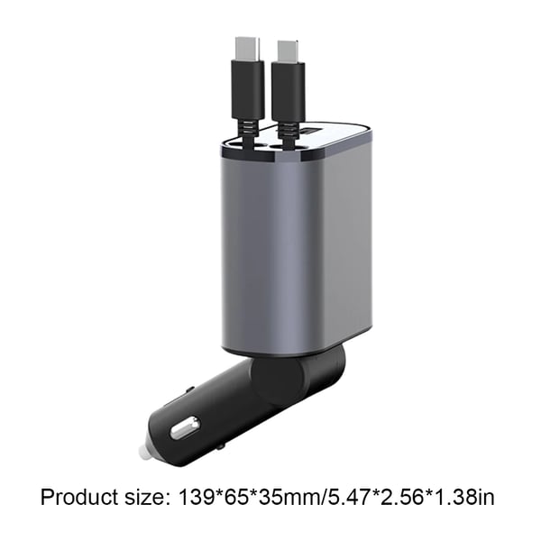 Retractable Car Charger for Vehicles – Universal Fast Charging 80 cm