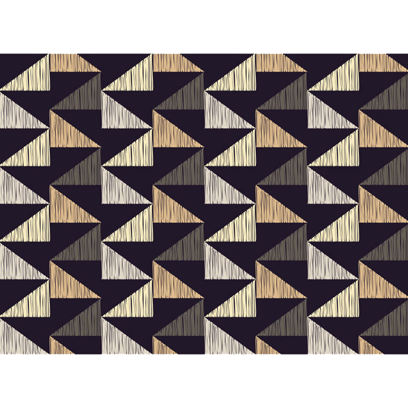 Modern Geometric Triangle Area Rug in Black – Stain-Resistant Polyester