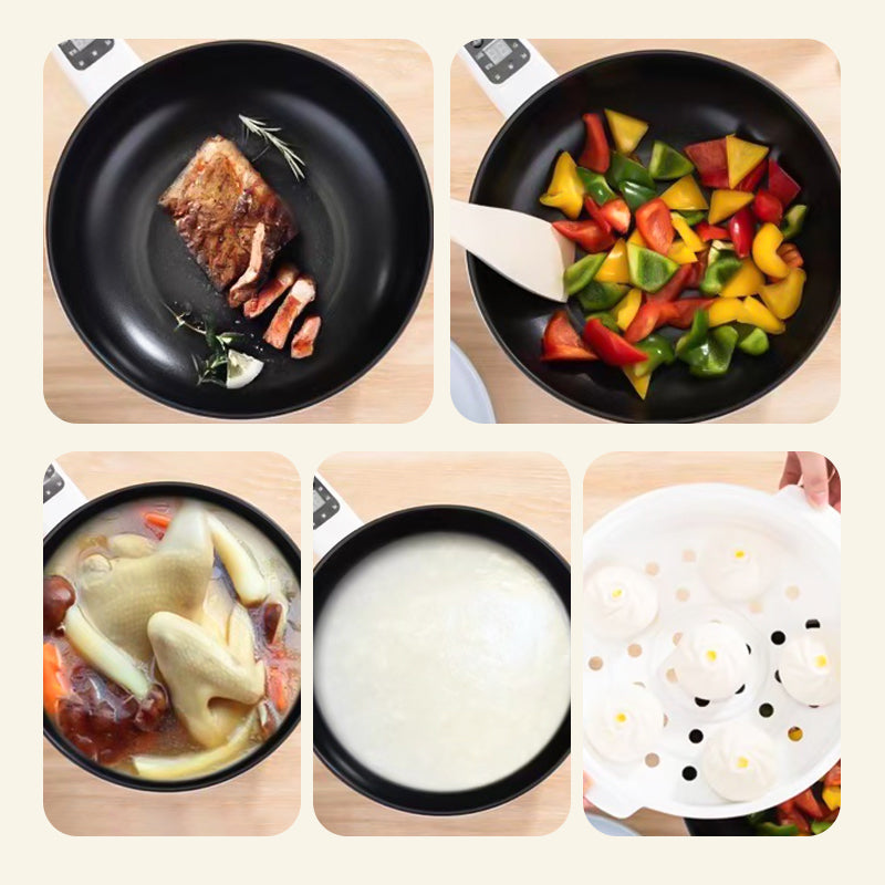 Compact Multi-Function Electric Skillet for Effortless Cooking