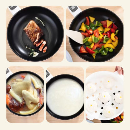 Compact Multi-Function Electric Skillet for Effortless Cooking