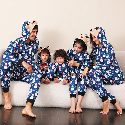 Blue Snowman Family Christmas Pajamas - One-Piece Outfit