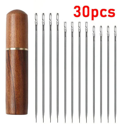 30-Piece Side-Threading Needle Set in Stainless Steel