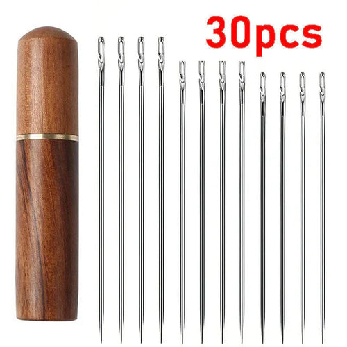30-Piece Side-Threading Needle Set in Stainless Steel