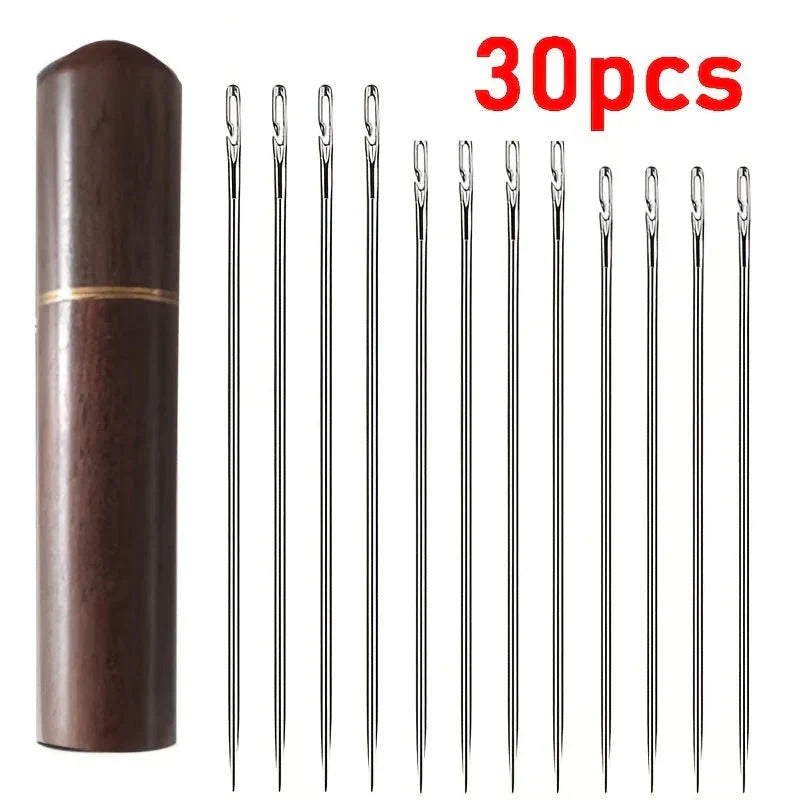 30-Piece Side-Threading Needle Set in Stainless Steel