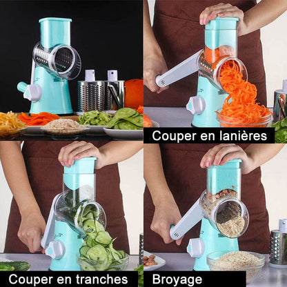 Rotary Grater and Vegetable Slicer - 3-in-1 Kitchen Tool