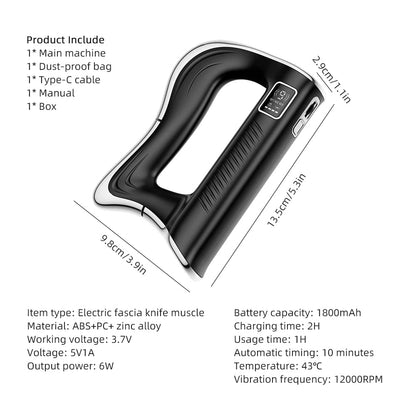 Electric Muscle Scraper with Heat, Vibration & Rechargeable Battery