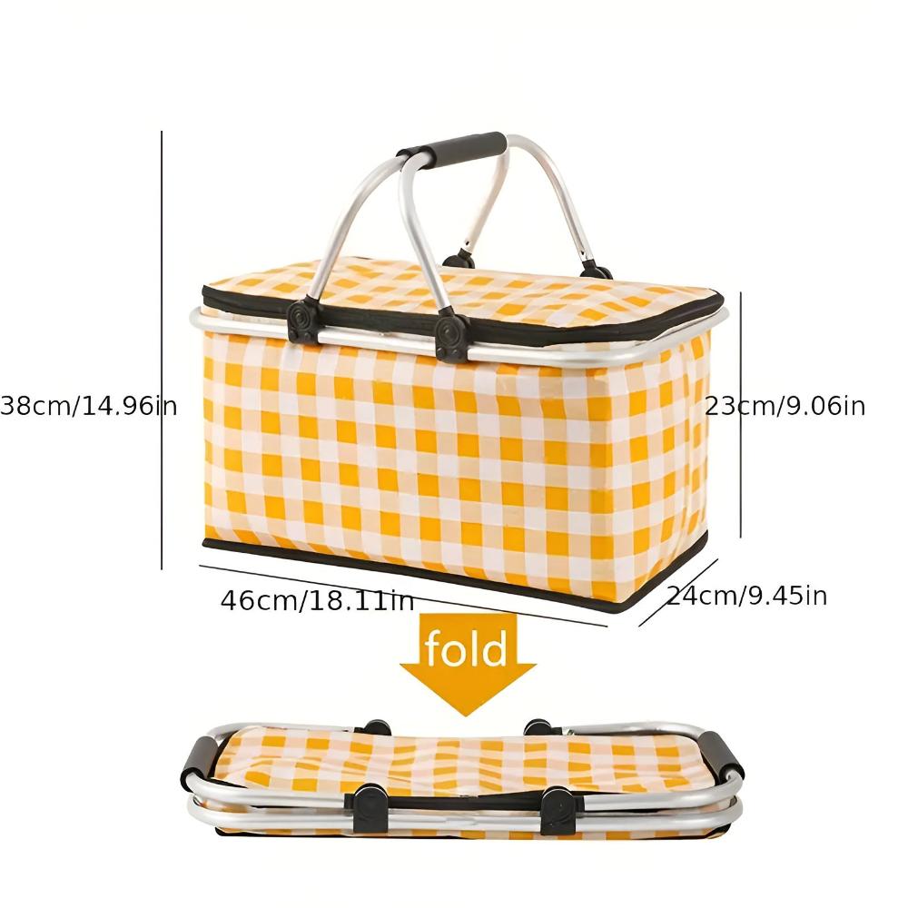Versatile Insulated Picnic Basket with Foldable Design