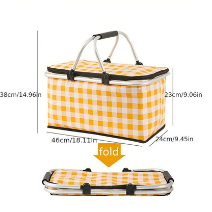 Versatile Insulated Picnic Basket with Foldable Design