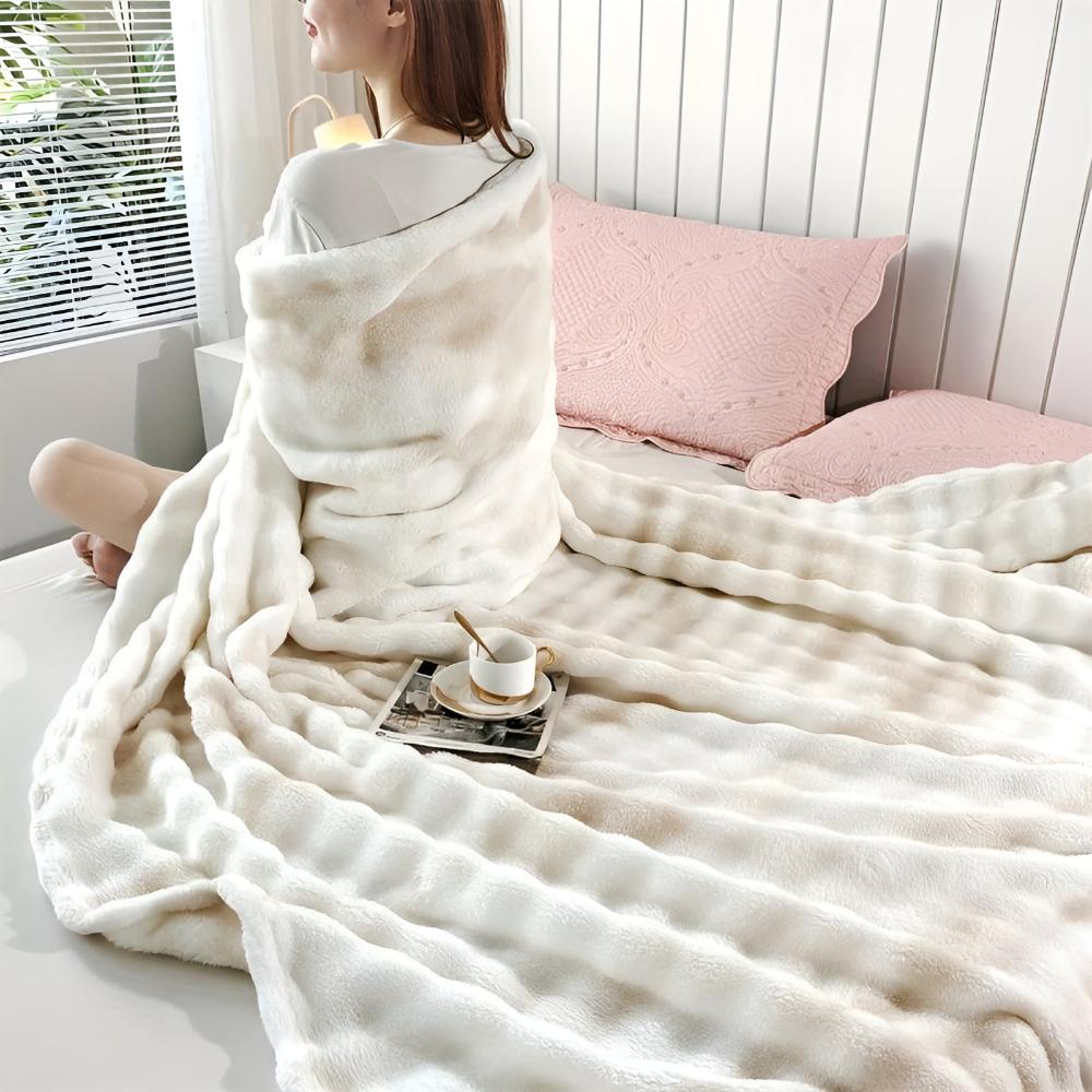 Artisan Wave Faux Fur Comfort Blanket