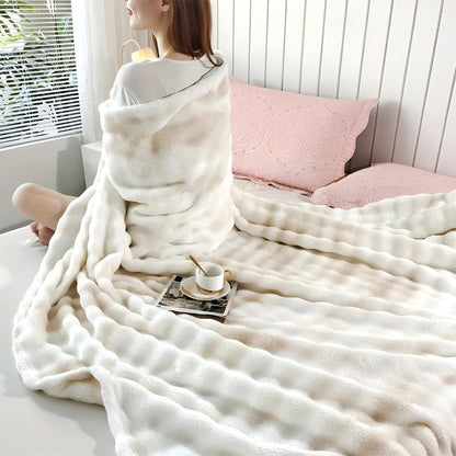 Artisan Wave Faux Fur Comfort Blanket