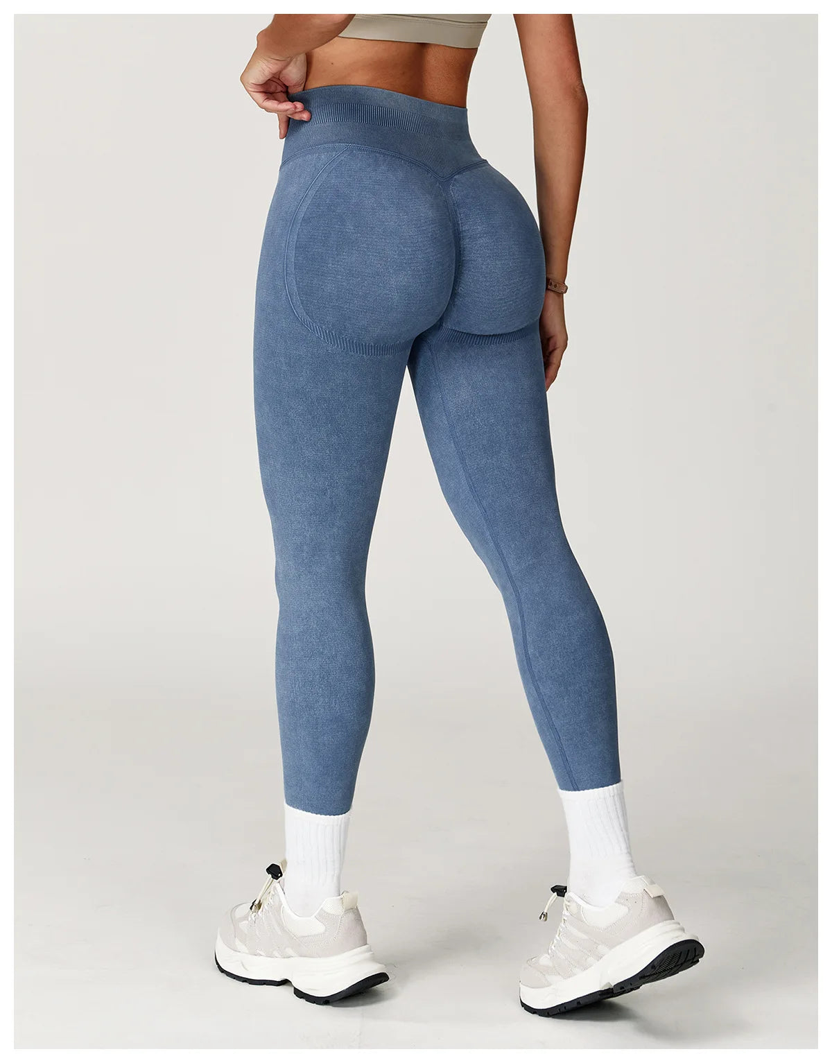 High-Waisted Ribbed Workout Leggings for Women | Seamless Stretch Fit