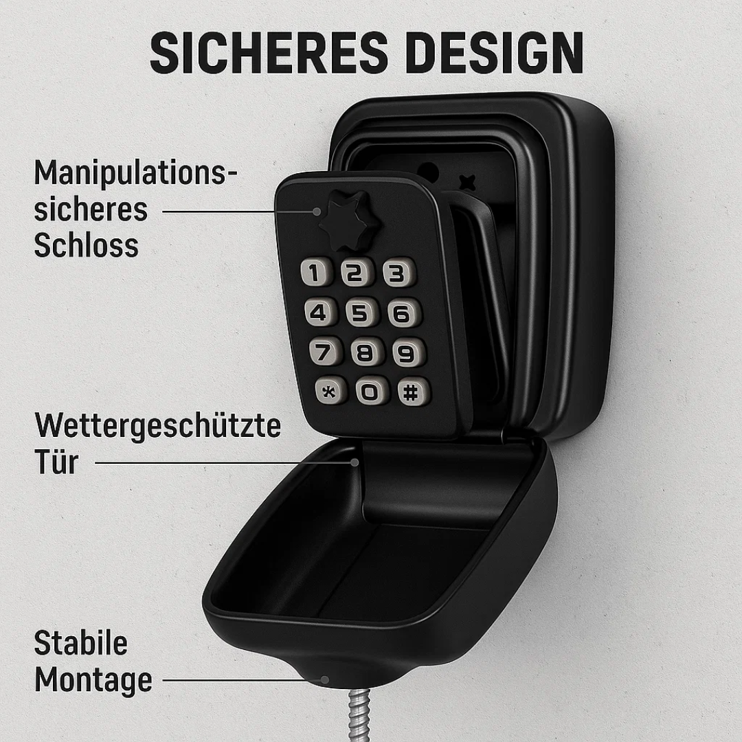 Weatherproof Key Box for Outdoor Use – Wall-Mounted Security Storage