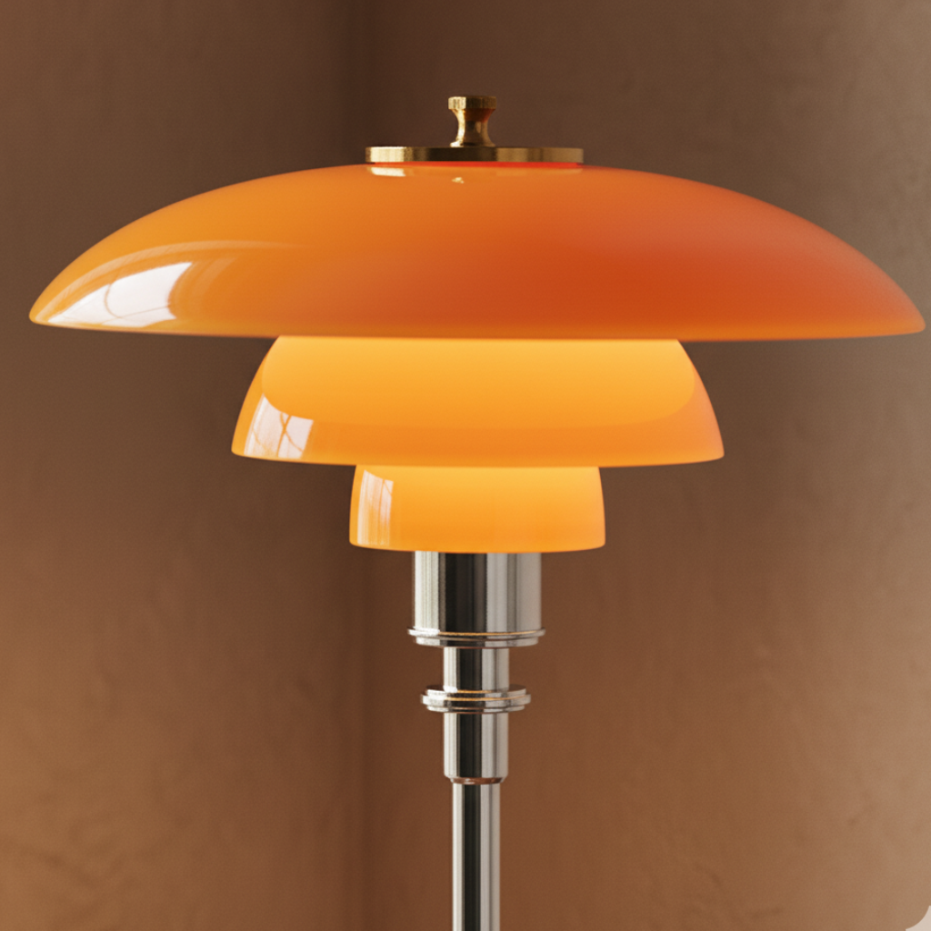 Minimalist Glass Shade Table Lamp for Scandinavian Style Bedroom