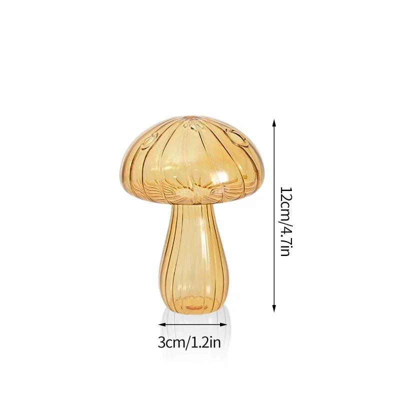 Mushroom-Shaped Glass Vase for Hydroponics | Decorative Table Terrarium