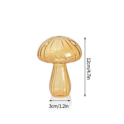 Mushroom-Shaped Glass Vase for Hydroponics | Decorative Table Terrarium