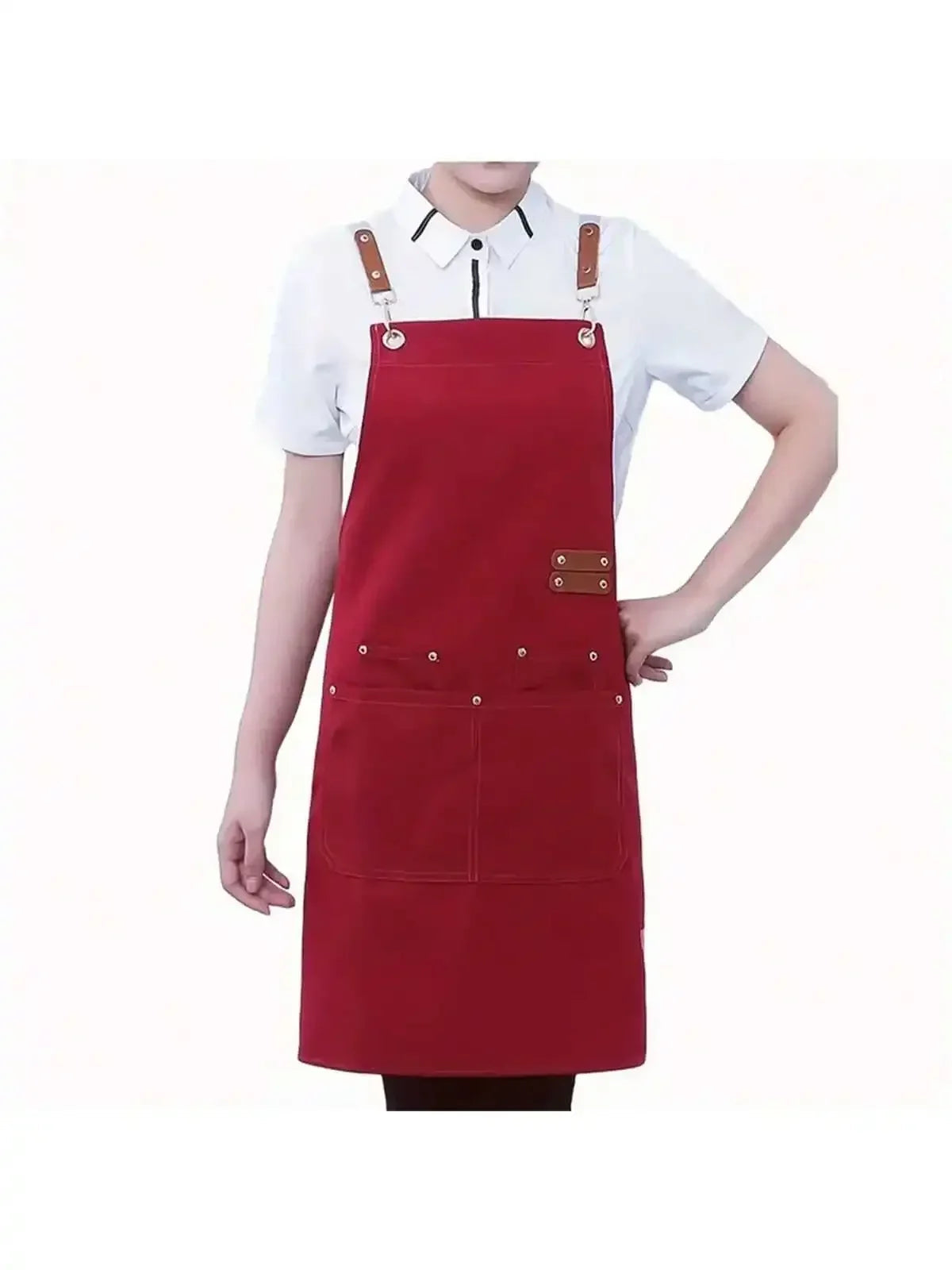 Unisex Waterproof Apron | Cross-Back Design | Adjustable Straps | Large Pockets