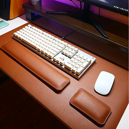 Three-Piece Desk Set in PU Leather with Wrist and Pad Supports