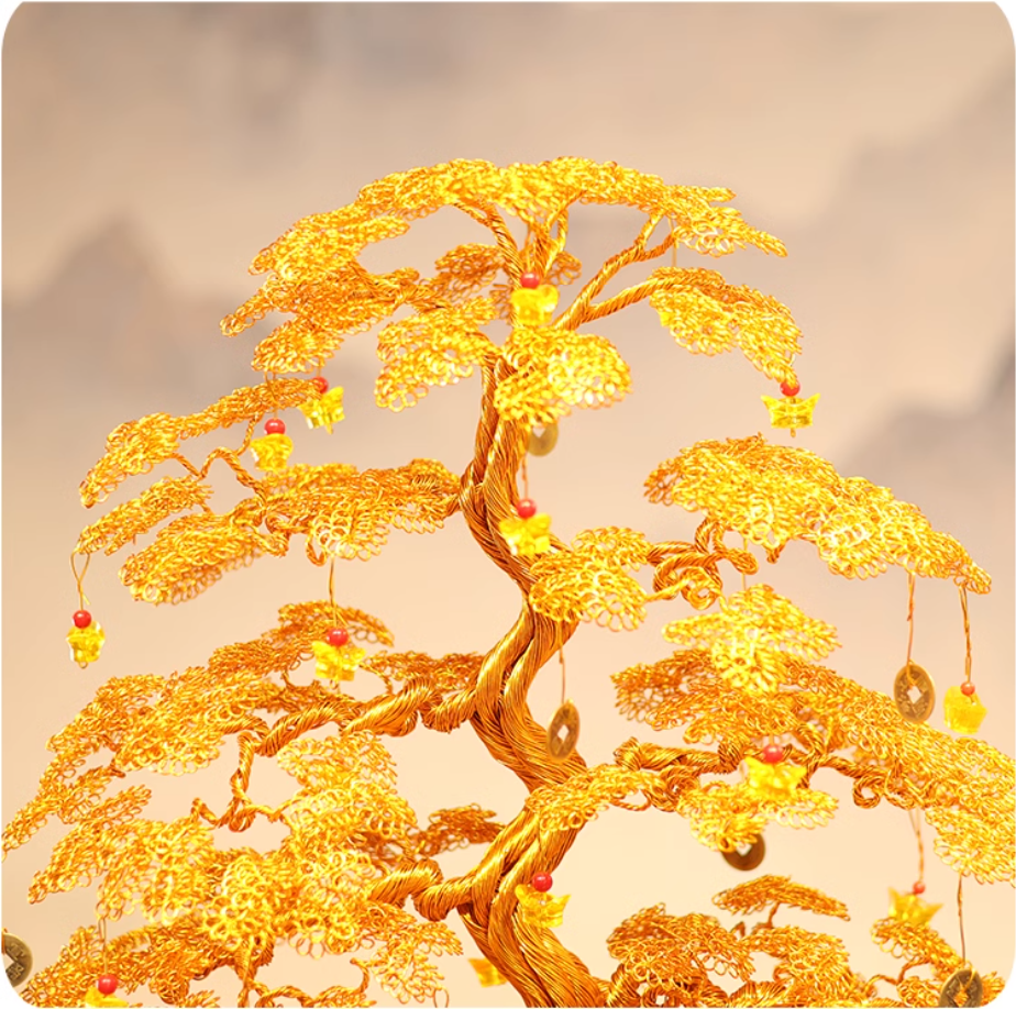 Elegant Prosperity Tree Ornament for Home and Office