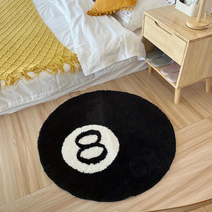 Playful 8-Ball Round Mat – Stylish Non-Slip Rug for Any Room