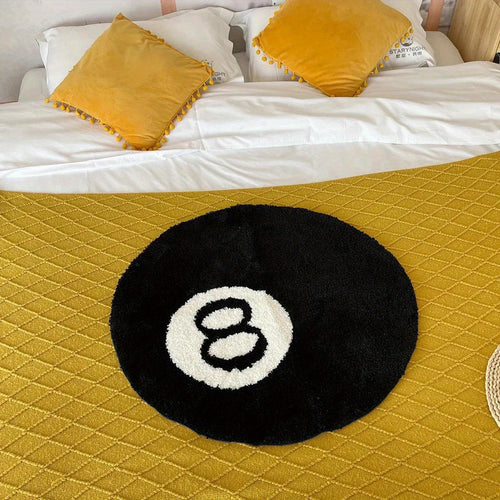 Playful 8-Ball Round Mat – Stylish Non-Slip Rug for Any Room