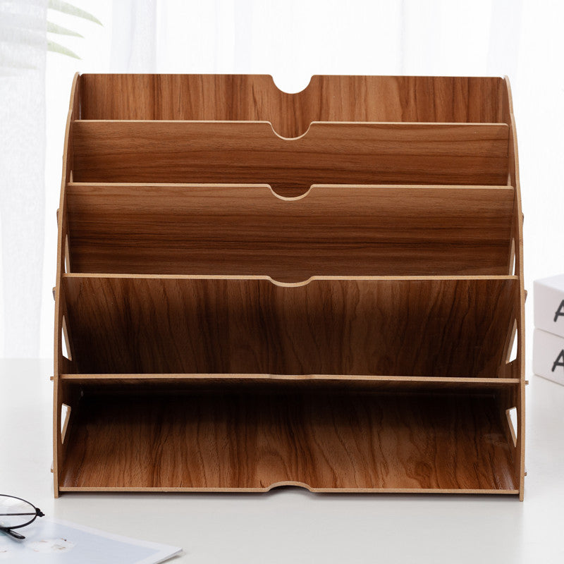 5-Tier Wooden Desk Organizer in Fan Shape – MDF Construction