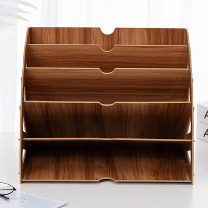 5-Tier Wooden Desk Organizer in Fan Shape – MDF Construction