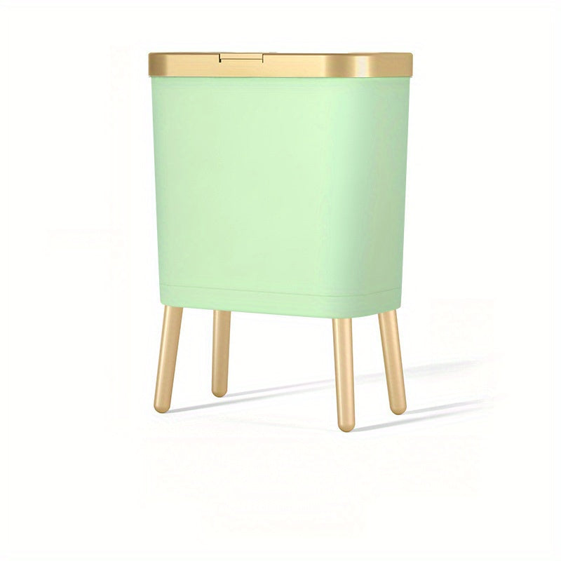 Slim Bathroom Waste Bin with Odor-Sealing Lid – 15L Trash Can