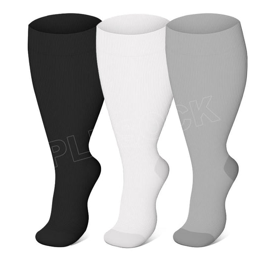 Enhanced Comfort Compression Socks for Larger Sizes - Set of 3