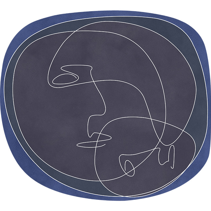 Irregular Abstract Hand-Painted Rug in Black and Orange – Machine Washable Polyester for Bedroom